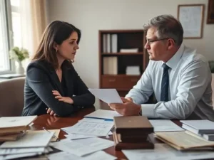 A Parent is sitting with a lawyer and discussing about child maintenance